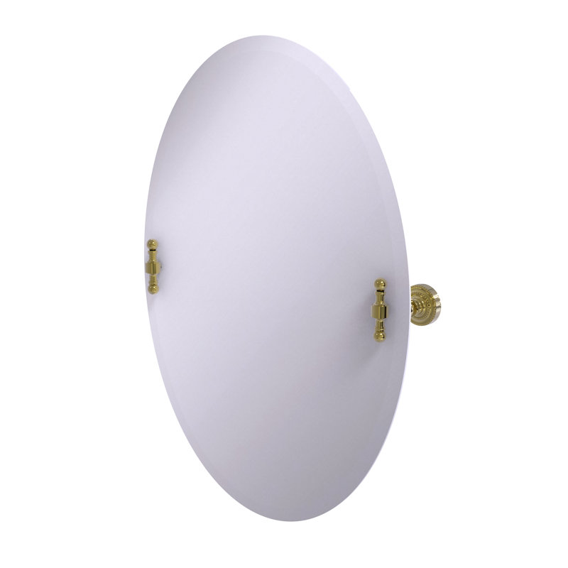Miroir d’inclinaison ovale 21" x29" Godinez, Laiton non laqué