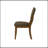 Set Of 2 Padded Fabric Dining Chairs In Walnut And Dark Chocolate
