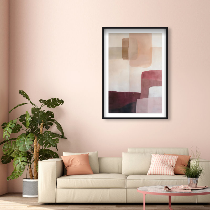 Ruby Dreams I Shadowbox Abstract Print by Oliver Gal, Black Frame, 10 x 15, 55.5"H x 37.5"W, Black Frame