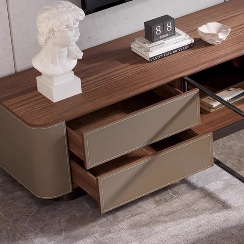 Meuble télé en bois massif de couleur assortie, L 78,74 po