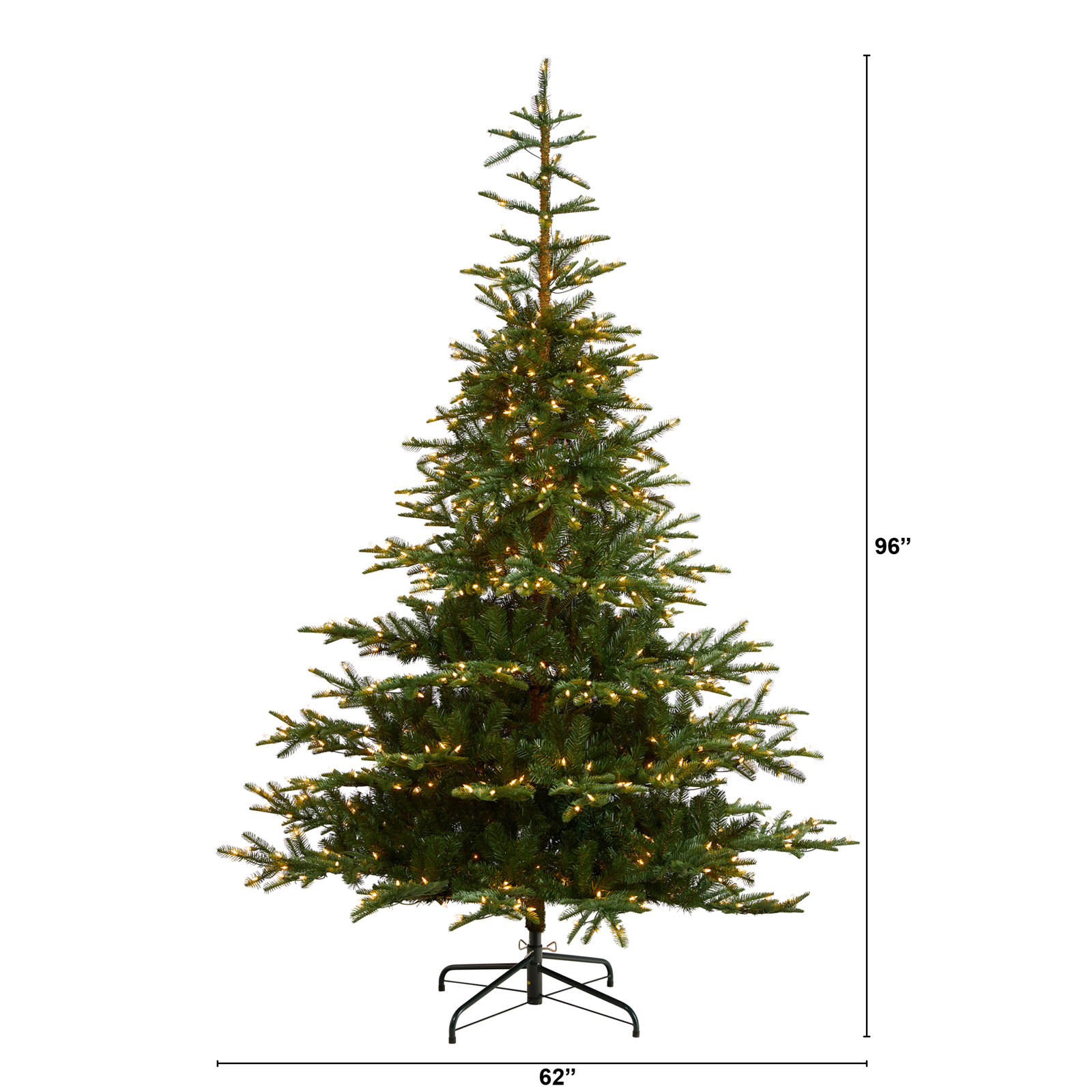 Lighted Artificial Christmas Tree, 8' H