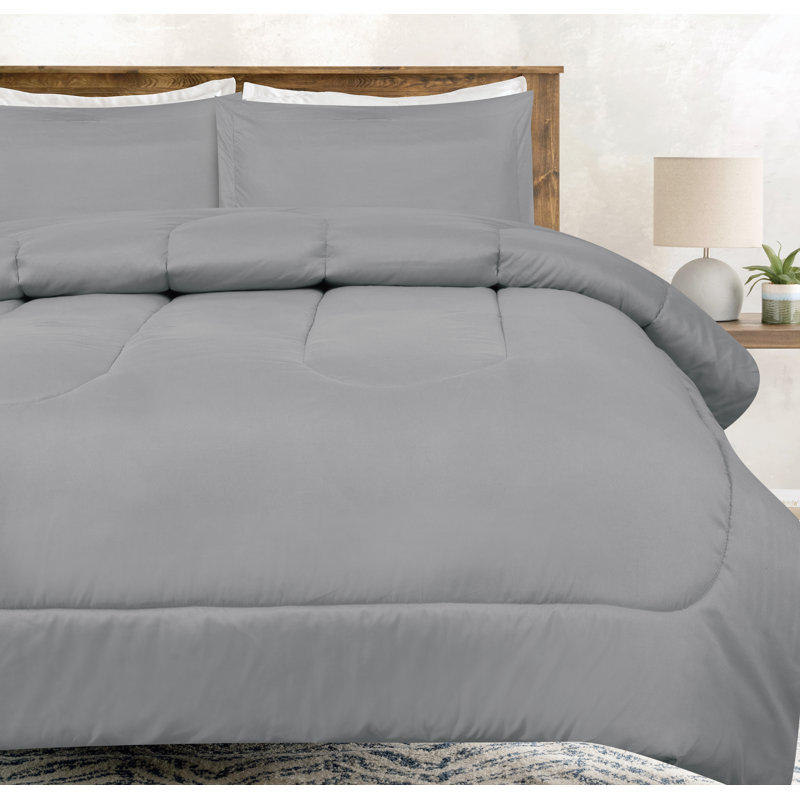 Ensemble d'édredon en microfibre 3 pièces Chanasya, Édredon pour grand lit + 2 taies décoratives