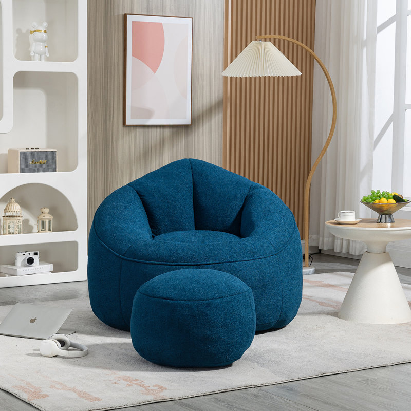 Fauteuil à billes Bedding, Microfibre bleue