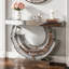 Console à miroir en miroir Cr écrasé, canapé d'entrée en verre brun avec incrustation de strass-130482533