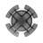 46-Inch Black Round Picnic Table With Umbrella Hole