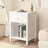 26.77''H Wooden Nightstand With One Drawer One Shelf For Kids, Adults, White+Golden Handle
