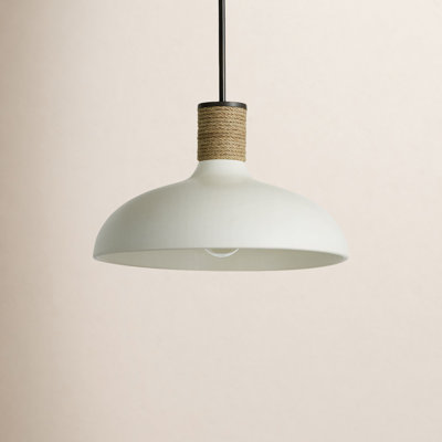 Gwenelle 1 - Light Dark Pewter/Natural Single Pendant