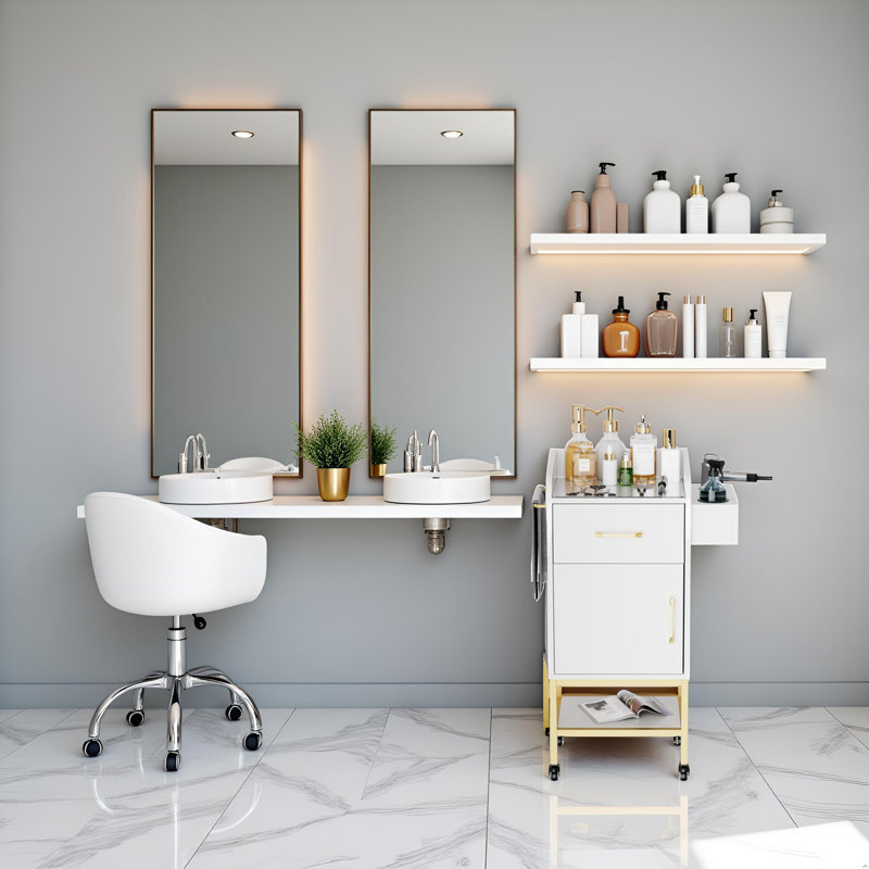 Barber Salon Work Station for Hair Stylist Home Beauty Salon Equipment Barber Supplies Organizer Cabinet Barbershop Furniture