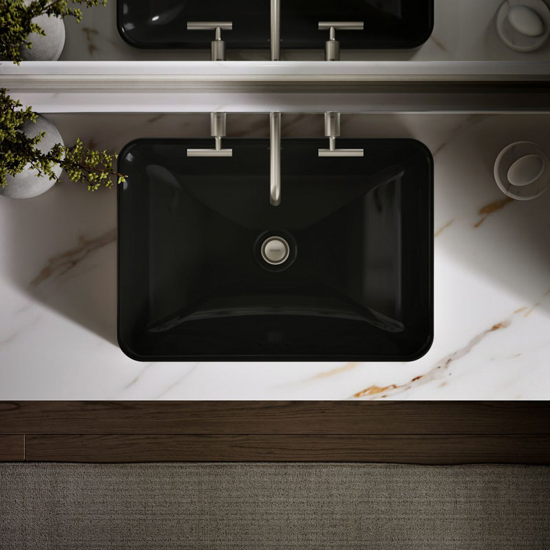 Lavabo de salle de bain vasque rectangulaire noir Vox