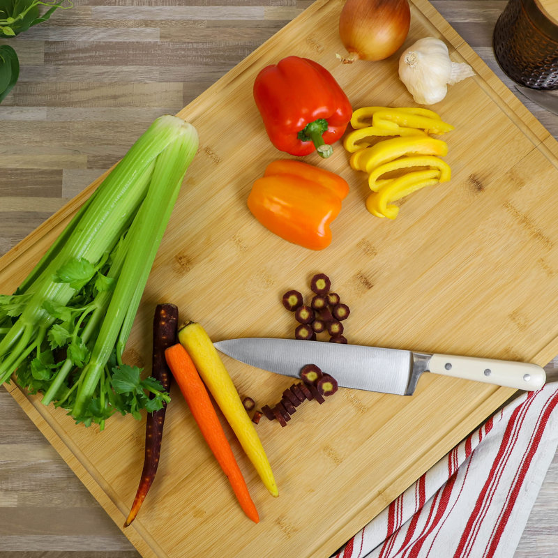  Bamboo 24 x 18 Inch Large Cutting, Prep and Serving Board