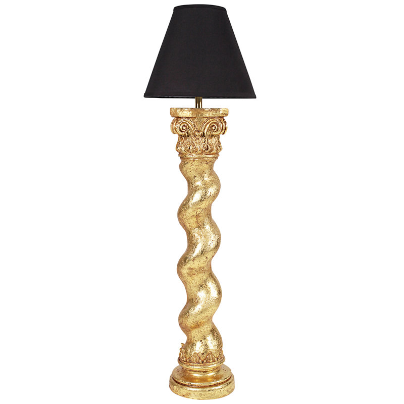 Lampe colonne sur pied Bernini Barley Twist, Feuille d'or
