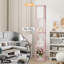 Floor Lamp with 3 Layers Wooden Shelves, Modern 160cm Standing Light Reading Lamp for Living Room-670221491-678204096