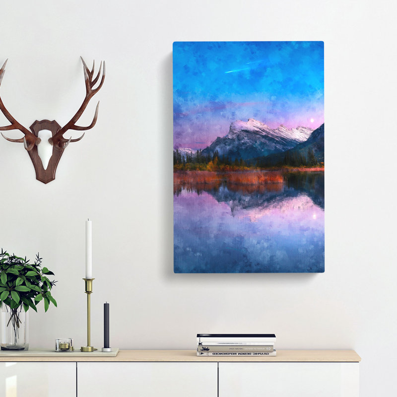 Vermillion Lakes In Banff Canada - Wrapped Canvas Painting, 76cm H x 50cm W x 3cm D