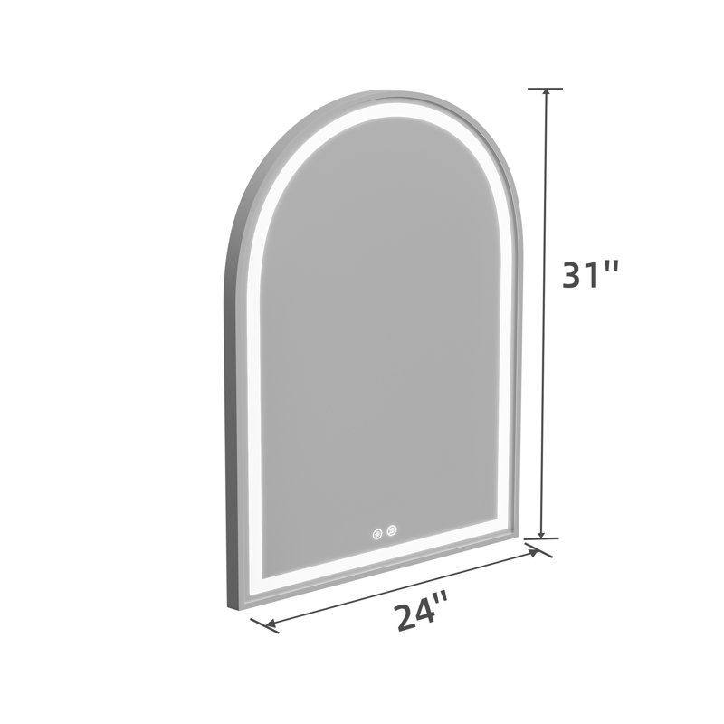 Brulotte Metal Arch Mirror, Black, 39" x 30"