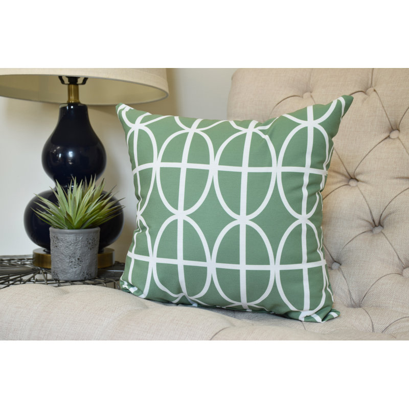 Palm Beach Geometric Reversible Throw Pillow, Green, 18" x 18"