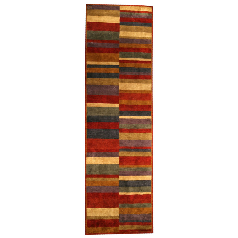 Modern One-of-a-Kind Runner 3' X 10' Hand Knotted Area Rug