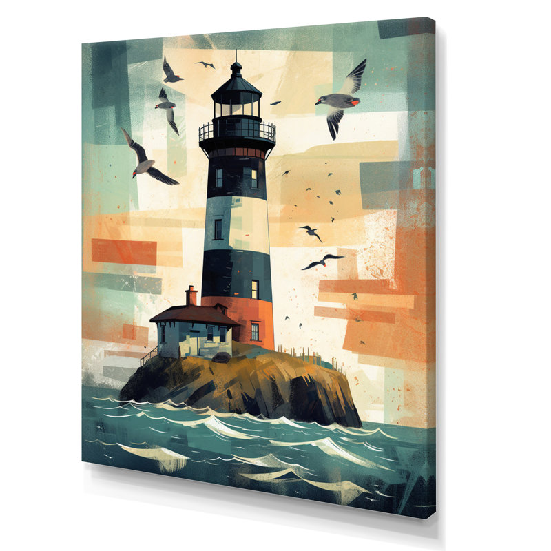 Phare de bord de mer III sur toile, H 32 po x l 24 po x P 1 po, Toile tendue