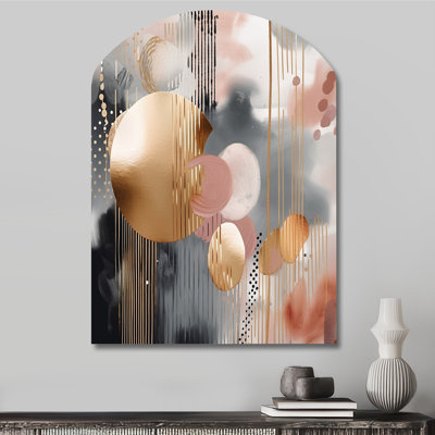 Soft Colours Shapes And Lines Marble I - Abstract Marble Arch Shape Metal Wall Sculpture