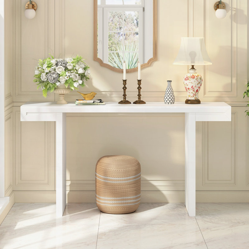 Console moderne de 60 pouces pour le salon, Blanc