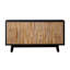 Armoire à 4 portes en bois naturel avec motif géométrique texturé - Ajoute du caractère au buffet de la décoration intérieure, espace de rangement spacieux