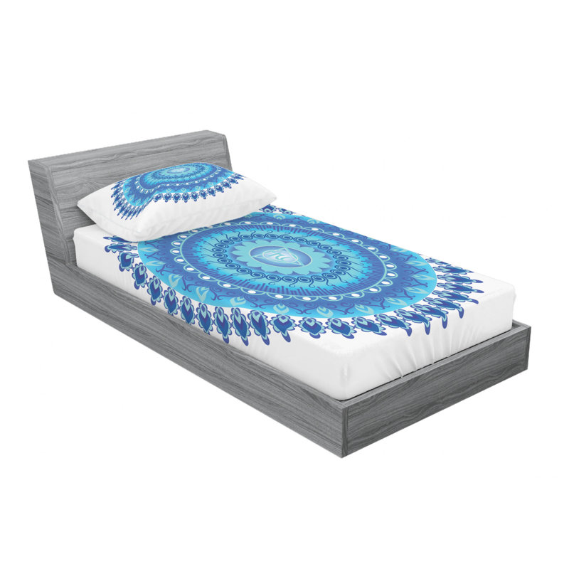 Microfiber Patterned Fitted Sheet, Twin XL Fitted Sheet with 1 Pillowcase