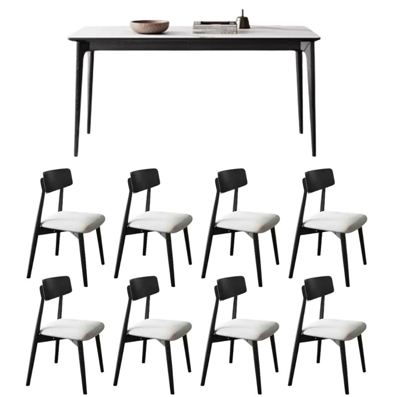 Quality simple dining table and chair, 29.5"H x 70.8"L x 31.4"W