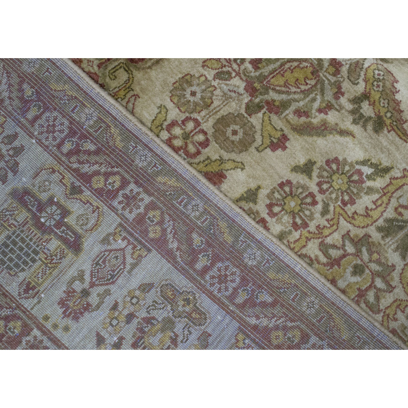 Tapis oriental en laine noué à la main beige Marquis