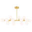Lustre en or satiné 36 po Bucurel pour îlot de cuisine, table de salle à manger - conception linéaire à 16 lumières avec culot G9 - compatible avec DEL, globes en verre givré - certifié BACL-2136078311