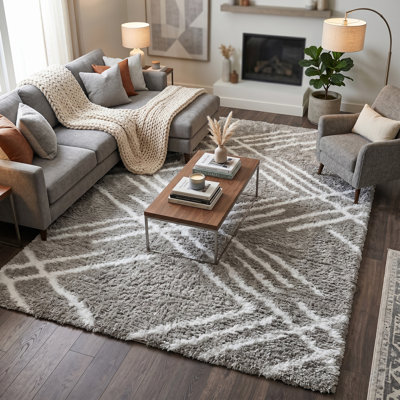 Tapis gris à motif géométrique Arlie