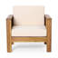 Fauteuils club d'extérieur en bois d'acacia Zytaevius avec panneau à volets et coussins hydrofuges-957945291