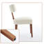 Ensemble de 2 chaises de salle à manger rembourrées avec structure en bois et tissu de lin, dossier ergonomique incurvé, chaises d'appoint modernes pour la salle à manger ou le salon-635037609