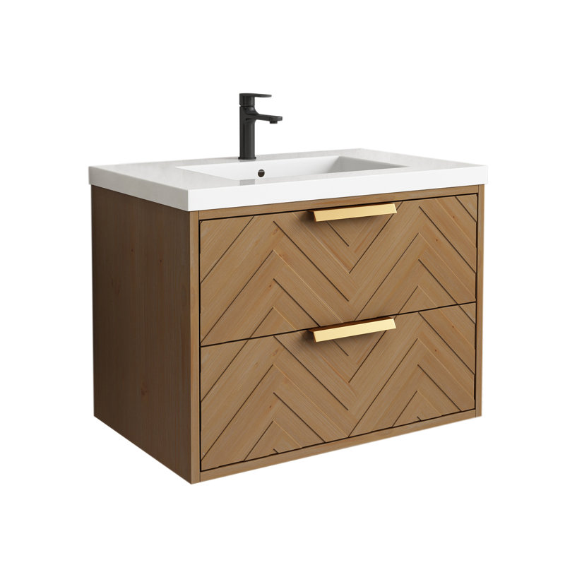 Meuble-lavabo flottant avec lavabo simple blanc Maxbano