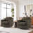 Bronnen Big And Wide Upholstered Light Coffee Cushion Swivel Armchair with Removable Back and Seat Cushion (Set of 2)-114161878