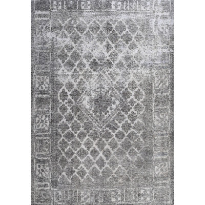 Tapis décoratif gris en laine oriental kachazor