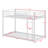 Twin Over Twin Metal Low Bunk Bed With Ladder And Full-Length Guardrails-965049661