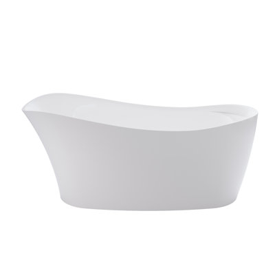 69' W,71 GALLONS Freestanding Acrylic Soaking  Bathtub With Drain And Overflow Holes