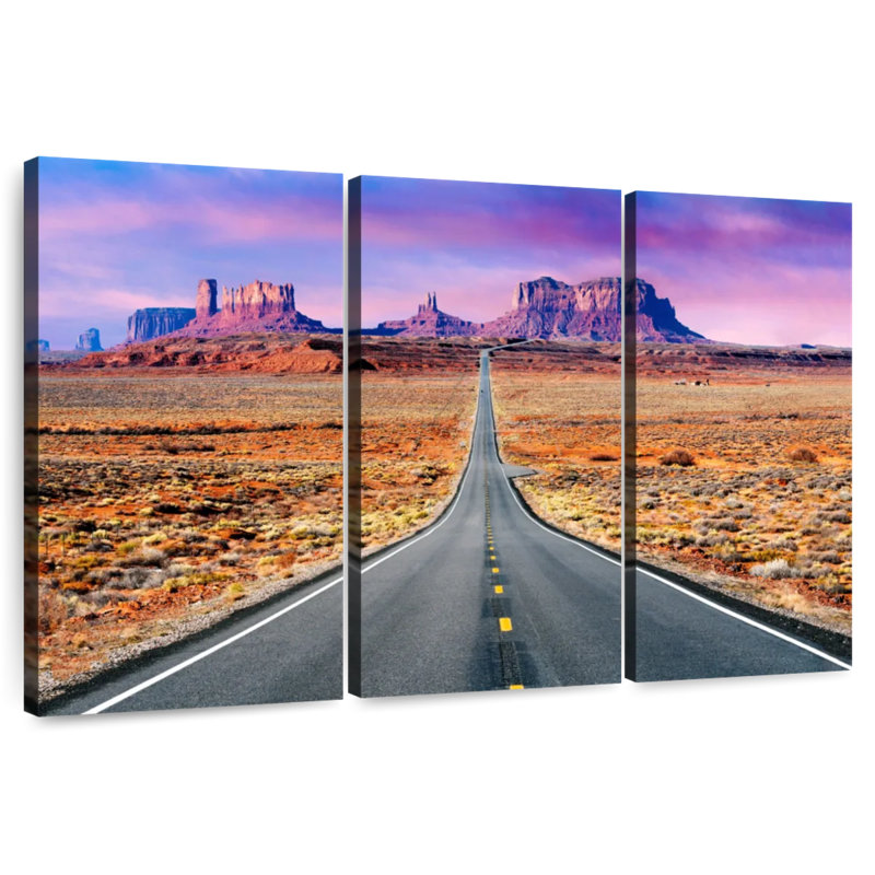 Mehar Road to Monument Valley Sunset, H 20 po x l 33 po