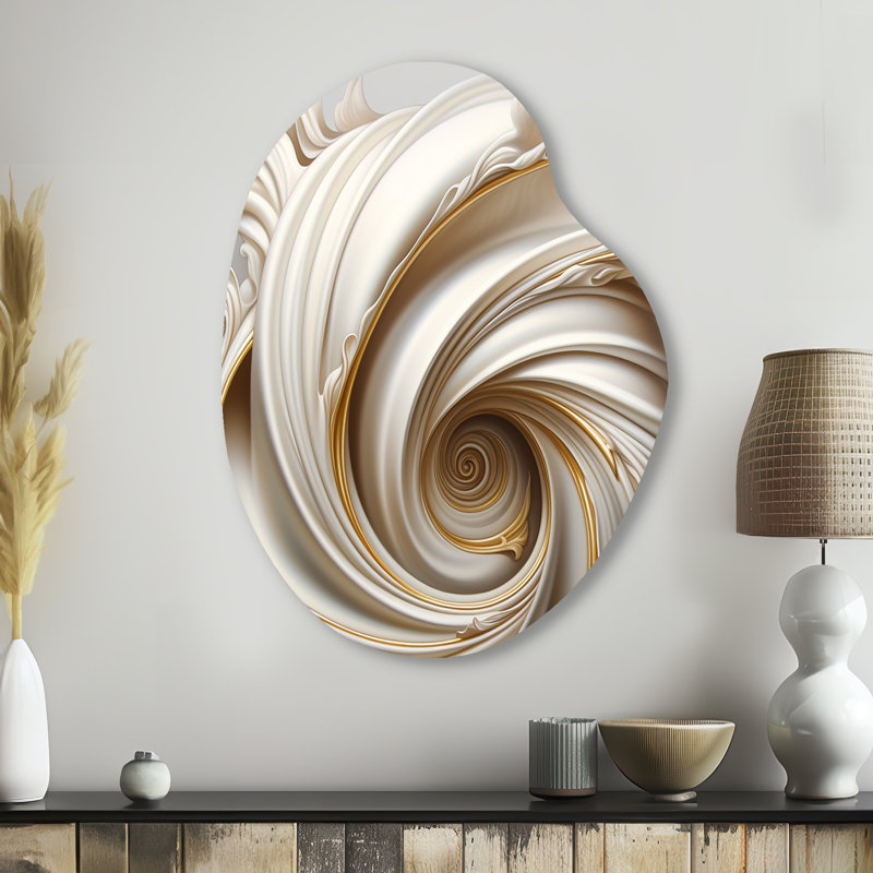 Rocha - Art mural asymétrique en forme de poire en spirale abstraite, H 38 po x l 28 po