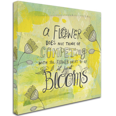 Arzel «Blooms Quote», art textuel sur toile tendue