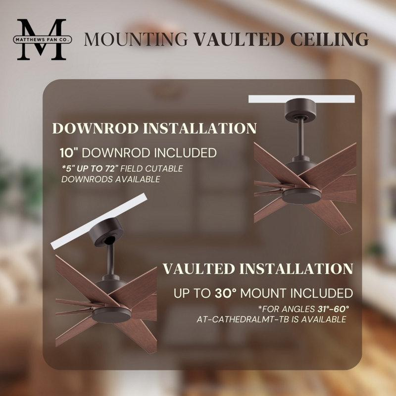 Ariella - Eight Blade Ceiling Fan - Brushed Brass Finish - Matte Black Blades, Walnut Tone, Textured Bronze