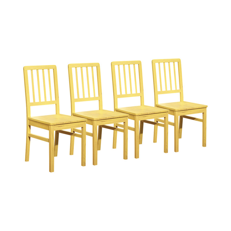 Littell 18'' H Solid Wood Side Chair, Yellow