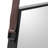 18x1.6x31.5" Black and Silver Hexagonal Wall Mirror with Hanging Leather Strap