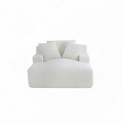 Corduroy Upholstery Chaise Lounge Chair,Sleeper Sofabed for Living Room,