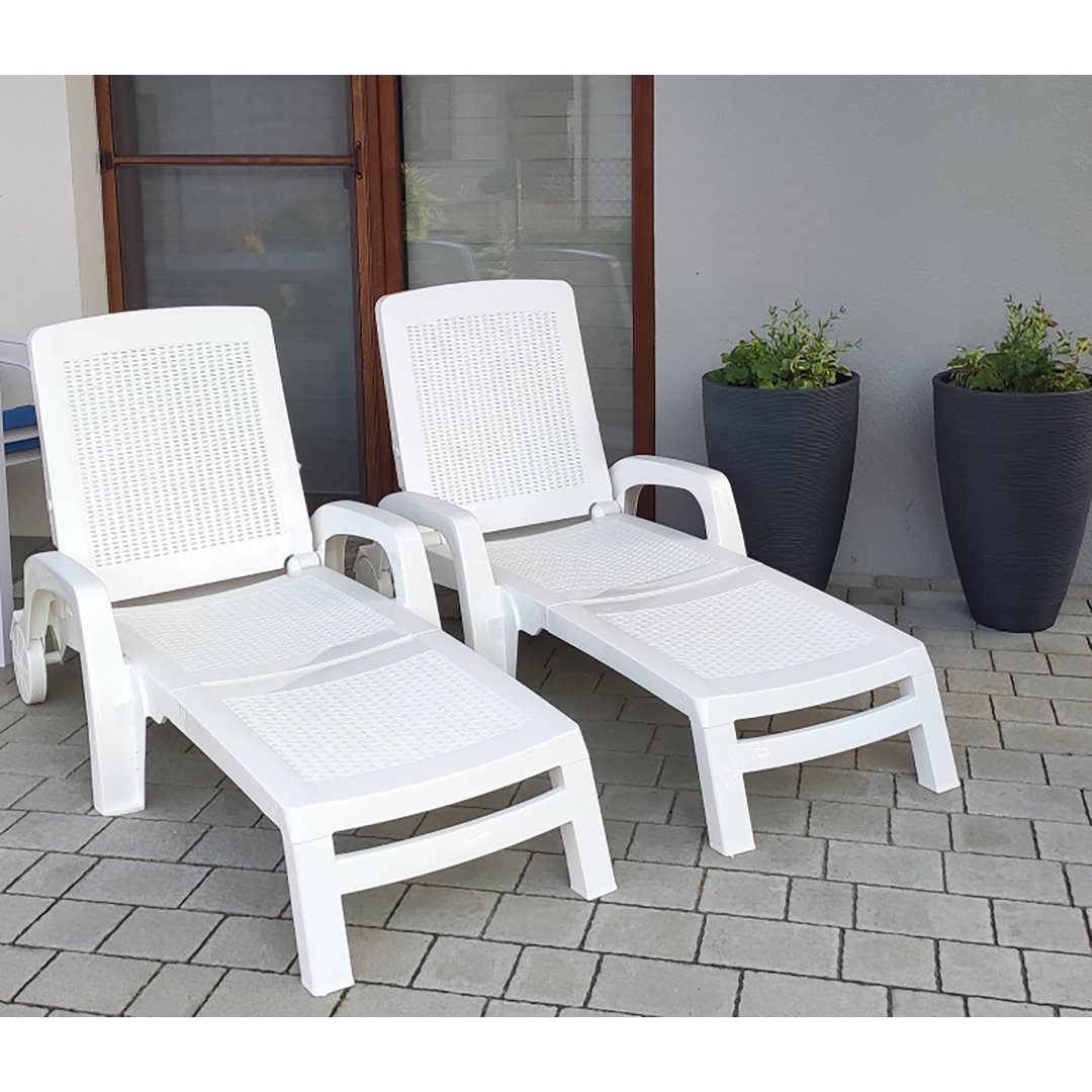 Sun Lounger Saturno, AdjusTable Garden Deck Chair, 190x46h70 cm