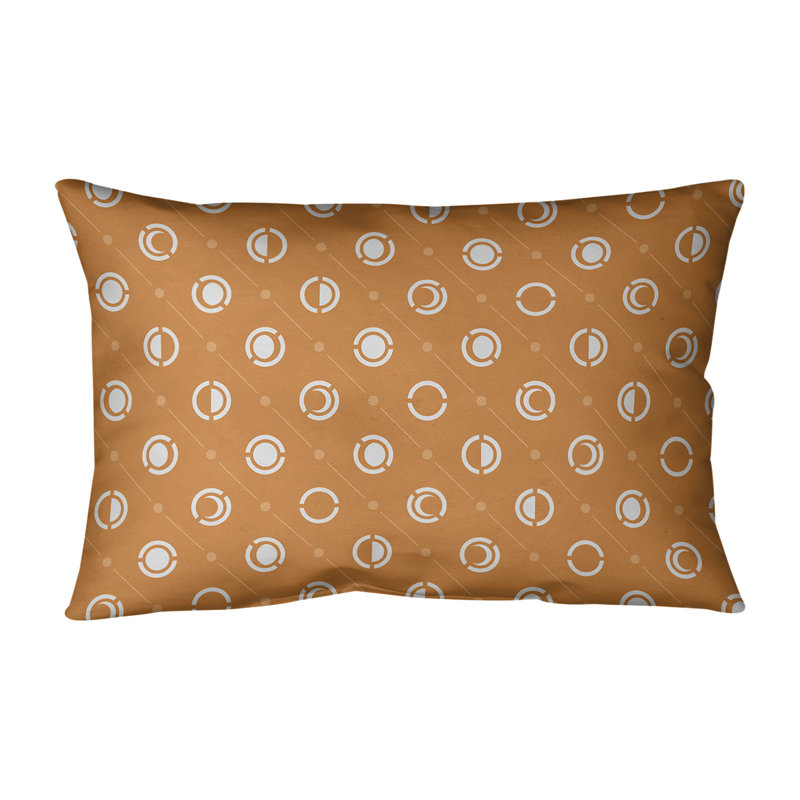 Coussin lombaire Moon phases, H 14 po x l 20 po, Blanc/orange, Pas de bourre