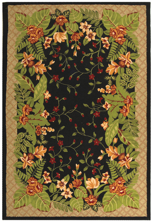 Tapis floral en laine Berkley, Rectangle 3 pi 9 po x 5 pi 9 po