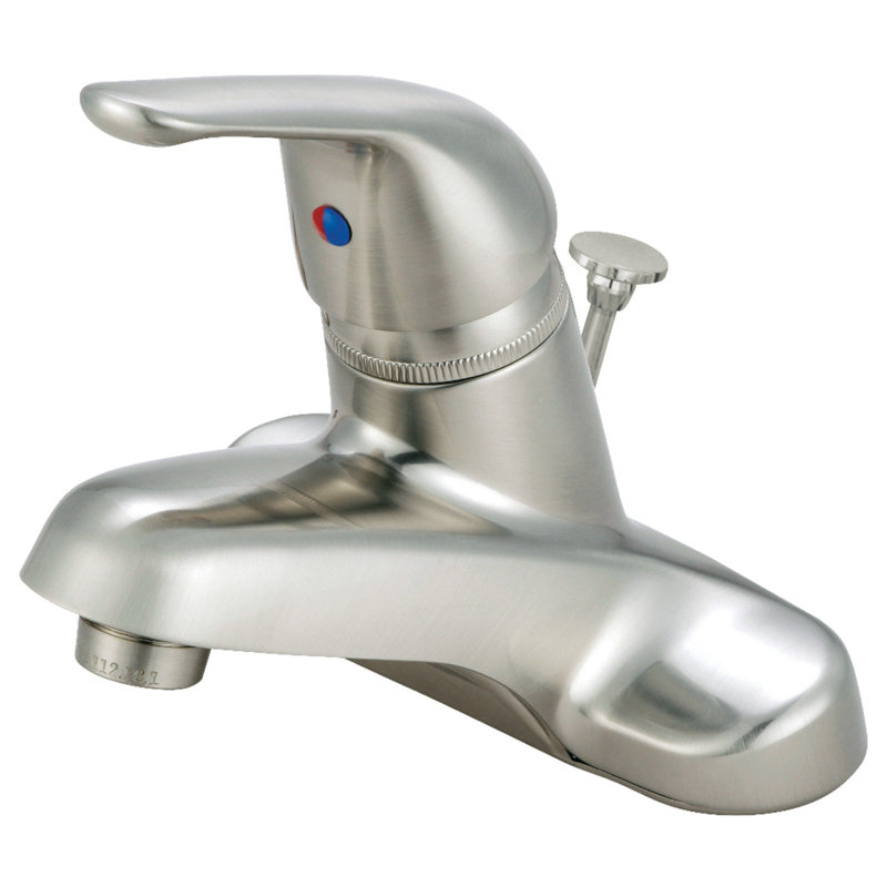 Kingston Brass Chatham Single-Handle Deck Mount 4" Centerset Bathroom Faucet, Brushed Nickel, Pop-Up Drain Not Included