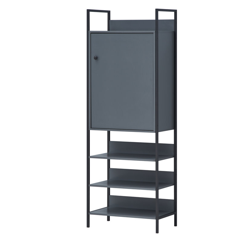 Brant 1 Door Manufactured Wood Wardrobe, Dark Grey