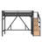 Full Loft Bed with Storage Stairs, Shelves & Built-in Wardrobe, USB Ports & LED Lights, Noise-Reduced, Natural Wood-33810122-33810126