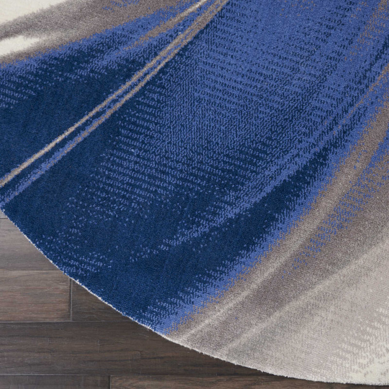 Haseltine Viscose Abstract Indoor Rug, Round 8'